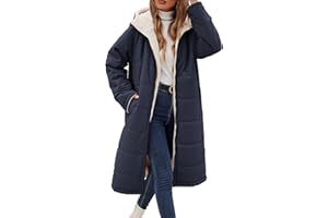 Vancavoo Manteau D'hiver Long Pour Femme Veste Matelassée Épaisse Blouson Chaud Polaire Parka Jacket Manches Longues Manteaux à Capuche Outercoat