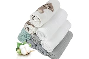 10er 30x30cm Satz Pastellfarben Musselin Baumwolle Spucktücher Mulltücher Saugstark Waschlappe Stoffwindeln Mullwindeln Plumeri