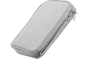 SOOMFON Sac Rangement Câble Organisateur Électronique Multifonctionnel Double Antichoc Anti Humide Pochette pour Câble, Clés USB, Powerbank, Cartes SD, Chargeur, Écouteur, Disque Dur, etc (Gris)