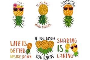 LPPIIUSSU Cruise Door Magnets Stickers Decorations - 6 Pcs Upside Down Pineapple Ship Door Decor Funny Tropical Cruise Accessories for Refrigerator Ship Stateroom Carnival Party