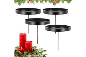 AUEJACKY 4 sztuki świeczników adwentowych, świeczników adwentowych, świeczników adwentowych, świeczników na wieniec adwentowy, świecznik bożonarodzeniowy (czarny)