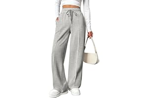 PINSPARK Pantalon de Jogging pour Femme Pantalon de Sport Taille Haute Pantalon de survêtement Large avec Taille élastique Pantalon de Yoga Pantalon d'entraînement