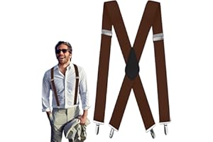 ENITHELITE Bretelle Eleganti Uomo e Donna - 5cm Lavoro, Vintage, Moderne Con 4 Clip - Forma Di X Con Clip Robuste - Reggicalze