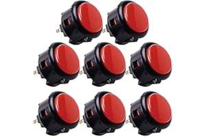 UNBEKANNT Sanwa 8 Stück OBSF-30 Original Druckknopf 30 mm – für Arcade Jamma Videospiele & Arcade Joystick Spielekonsole (schwarz & rot), Verwendung für Arcade Spielmaschinenschrank S@NWA
