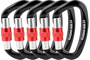 PALISTON Moschettone di bloccaggio – 25 kN 2540 kg Arrampicata Moschettone Vite Cancello D Forma Moschettone Argento