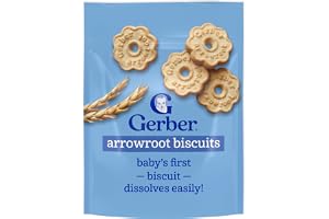 Gerber Snacks for Baby Arrowroot Biscuits, 5.5 Ounce Pouch (Pack of 4)