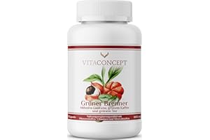 ‎VITACONCEPT PRAXIS FÜR ANTI-AGING-MEDIZIN VITACONCEPT I Grüner Brenner Hochdosiert I 120 Kapseln I Guarana, grüne Kaffeebohnen, grüner Tee, schwarzer Pfeffer I Vegan und Laborgeprüft I Entwickelt von Ärzten I Made in Germany