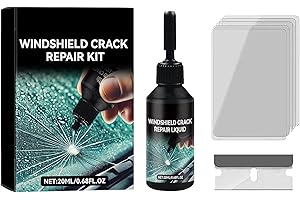 Windscreen Chip Repair Kit, Windscreen Repair Kit, Upgraded Glass Repair Kit, 5 Min Quick Glass Repair Liquid, Long-Lasting for Windscreens, Windows & Mirrors, for Most Crack Types, Pack of 1