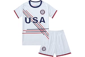 Uorrhaw United States USA Sports Football Boy Kid Youth Jersey Kit Shirt Shorts Set