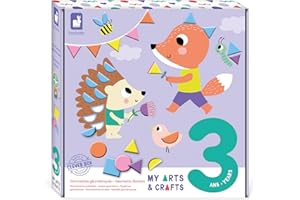Janod - My Arts & Crafts - A Partir De 3 Años - Pegatinas Geométricas - 4 Cuadros - Manualidad Creativa - Motricidad Fina y Concentración - J07740