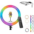 DIGITEK® (DRL-18 RGB) 18 Inch Multi-Color LED Ring Light with Remote Control & Smartphone Holder - Adjustable Color Temperature & Brightness, 360° Adjustment - Video & Photoshoot (Without Stand)