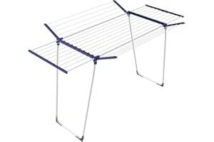 ‎BIGDEAN BigDean 26 m Teleskop Wäscheständer Flügelwäscheständer Flügelwäschetrockner Wäschetrockner Jumbo XXL, Handtücher,Kleidung,Unterwäsche, Kunststoff