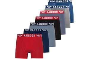 Kandor bamboo boxers for men – multipack of 7, comfortable stretch mens boxer shorts, men’s underwear trunks, colourful & black underpants, multi pack man bamboo cotton briefs