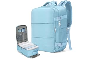 SAMFOLK Zaino Ryanair 40x20x25 Zaino da Vaggio bagaglio a mano ryanair 12 Tasche zaino sottovuoto viaggio con Borsa Scarpe Separata per Donne e Uomini Bagaglio a mano, 20L (Blu, 40x20x25)