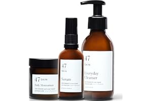 47 Skin | Luxury Skin Care Daily Maintenance Kit | Featuring Every Day Cleanser, Hydrating Face Serum & Daily Moisturiser | Complete Skin Care Kit, Cleanses, Moisturises & Prevents Acne & Breakouts