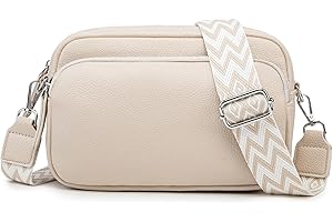 GUQTLUN Umhängetasche für Damen Breiter Gurt Leder Crossbody Bag Damen Stylisch Schultertaschen Damen Kleine Messenger Tasche