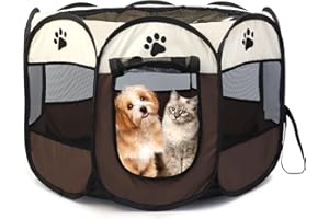 TALIFOCA Faltbarer Laufstall für Haustiere, Tragbarer Welpenlaufstall Tierlaufstall, Faltbar Katzenhaus, Wasserdichtes Zelt für Hunde Hasen Meerschweinchen Katzen drinnen und draußen Reisen Camping