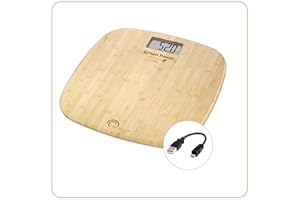 LITTLE BALANCE - Pèse-personne sans piles - Rechargement USB - 180 KG / 100 g - Design Bambou