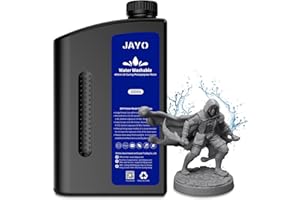 JAYO Resina Lavable en Agua 2KG, Resina Rápida UV 405nm Estándar para Impresora 3D 4K/6K/8K LCD/DLP/SLA, Alta Precisión, Bajo Olor, Gris Oscuro 1KG