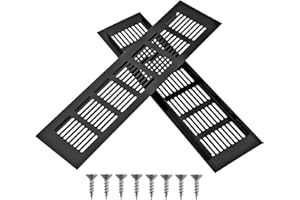 CJMUQHEHH 2 Stück Alu Lüftungsgitter Schwarz 80x300mm, Belüftungsgitter für Schränke, lüftungsgitter für edelstahl Schränke und Möbel, Robuste Dekogitter mit Schraublöchern für Küchen Türbelüftung