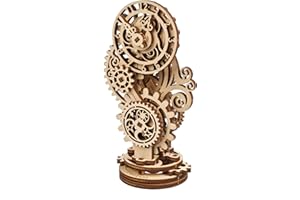 Ugears Steampunk Clock 3D Wooden Puzzle - Horloge en Bois mécanique - Kits de modélisme pour Adultes pour Noël et Le Nouvel an - Décoration d'intérieur Magnifique
