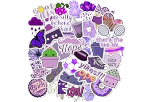 Homo Trends 50Pcs Cute Stickers, Laptop Stickers Aesthetic Trendy Stickers Vinyl Waterproof Kawaii Stickers for Girls, Teens, Notebook, Water Bottles, Skateboard, Luggage (Purple Style)