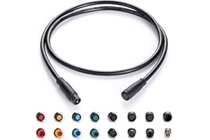 BALUOQI Câble d'extension 2Pin/3Pin/4Pin/5Pin/ 6Pin/8Pin/9Pin Prise étanche Femelle à mâle Fonctionne pour la lumière de Bicyclette électrique/accélérateur/Ebrake (8 Broches Femelle à mâle, 80cm)