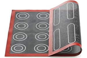 silikomart | Tapis microperforé en silicone pour ECLAIR & CHOUX, 400x300 mm, idéal pour une cuisson uniforme des gâteaux, antidérapant et antiadhésif, noyau en fibre de verre, fabriqué en Italie