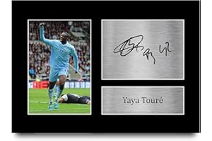 HWC Trading Immagine con autografo stampato di Yaya Toure Manchester City Man City, formato A4, per tifosi e tifosi di calcio