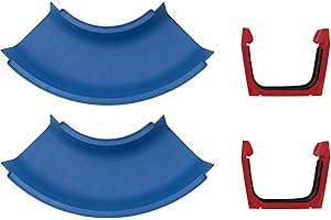 BIG SPIELWARENFABRIK AquaPlay 102 - Kurve 2x - Erweiterungsset für AquaPlay Wasserbahnen, 2 x Kurvenelement, 2 x Verbindungsklammern, 4 x Gummidichtung, Wasserstraßen Zubehör, Farblich Sortiert