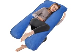 Ntmaichy Pregnancy Pillows for Sleeping,U Shaped Maternity Pillowwith Velvet Cover,55 incn Full Body Pillow Long Pillows for Pregnant Women Dark Blue