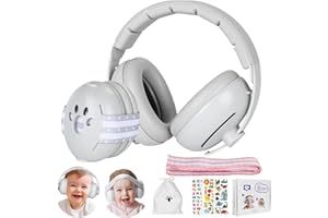 BBWELL Cascos Bebe Antiruido,2 en 1 Protectores Auditivos para Bebés de 0 a 48 Meses,Atenuación de 25 dB,Diadema Ajustable,Cómodo y Ligero,Cascos Antiruido para Bebé para Viajes y Entornos Ruidosos