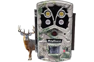 BolyGuard Cámara de caza 45 MP 4 K cámara salvaje: Dual Flash 940 nm y LED blancos para grabación nítida y seguridad al aire libre