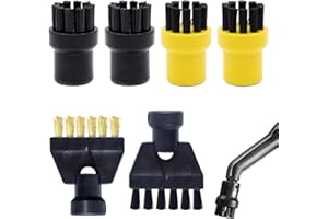 ZALHIN Spazzole Set per Pulitore A Vapore - 6 Pcs Accessori di Ricambio per Vaporetto, Spazzola per Pulizia s Vapore SC1 SC2 SC3 SC4 SC5 SC7 CTK10 (4* Spazzole Rotonde + 2* Spazzola per Fessure)