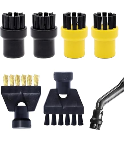 POFET Set 4 Spazzole Per Pulizia A Vapore - Nylon E Ottone Per Karcher SC1 SC2 SC3 SC4 SC5 SC7