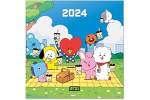 Grupo Erik - Calendrier Mural 2024 BT21 | Calendrier Mensuel 30 x 60 cm, Certifié FSC, en Français