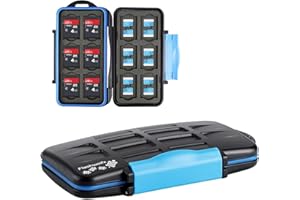 ‎FLASHWOIFE Flashwoife, 12 x SDHC + 24 x Micro SDHC Karten Holder, Aufbewahrung SD Flash Card Case, Speicherkarten Etui Schutzbox, Hülle, spritzwasserfest, schwarz