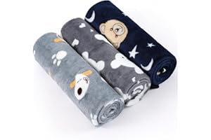 COMSLE Fluffy Dog Blankets Washable for Small Medium Large Dogs, 3 Pack Soft Fleece Cat Blankets for indoor cats, Pet Puppy Blanket Sleeping Mat for Sofa Bed