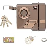 Godrej Altrix EXS+ Technology 1CK Bronze Milano Rim Lock for Main Door, Suitable for Inside Opening with 4 Keys Home Safety D