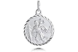 Amberta Ciondolo con San Cristoforo in Argento Sterling 925 - Medaglione Protettivo per Uomo e Donna - Medaglia per Viaggiatori - Modelli Diversi