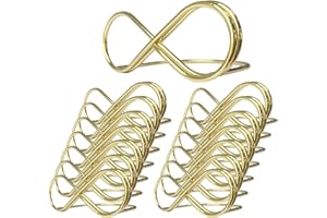 IGRARK Pack of 15 Metal Wedding Place Card Holders, Party Seat Labels, Place Card Clips, Card Holder, Message Clip, Table Number Holder Stand, Name Setting for Wedding, Party, Birthday, Office (Gold)