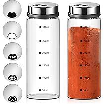 3-teiliges Salz- & Pfefferstreuer-Set – 150 Ml Glas, Edelstahl-Deckel, Verstellbare Löcher