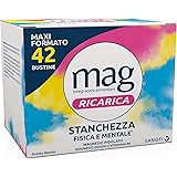 Mag Ricarica, Integratore Alimentare A base di Magnesio Pidolato, Magnesio Ossido e Vitamina B6 Contro la Stanchezza Mentale 