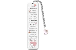 FCZIVA Grandma Bookmarks Christmas Gift Bookmark Nana Birthday Present I Love You Happy Retirement Appreciate Love Quotes Engraved Keepsakes Grandmother Mothers Day Gifts Ideas from Grandson Granddaughter