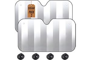 JAVIAL 2 Parasol Coche Delantero con Ventosas 130x60 - para Sol Luna de Coche Delantero con Ventosa Plegable Universal – Parasoles Furgoneta de Playa Máxima Proteccion - Protector Solar Rayos UV Parabrisas