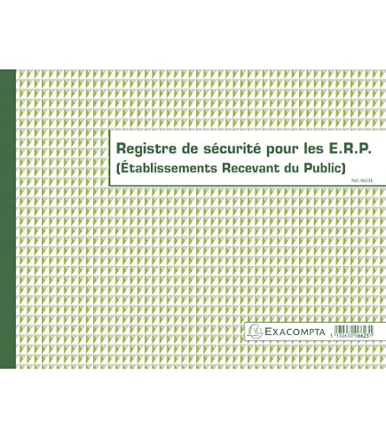 Registre De Sécurité FIRE SHOP - Registre Obligatoire ERP Avec Mise à Jour DAE Défibrillateur