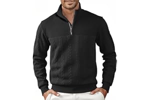 Halfword Pulls Homme Zip Pullover Tricoté Pull à Manches Longues pour Hommes Jacquard Sweatshirts