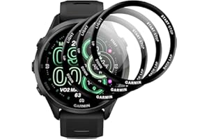 IQShield Panzer Schutz Glas Kompatibel mit Garmin Forerunner 970 47mm, HD Panzer Schutzfolie, 3D Runde Kante Displayschutz, Touch Sensitive, Blasenfest Schutzglas, Anti-Kratzer Panzerfolie -3 Stück