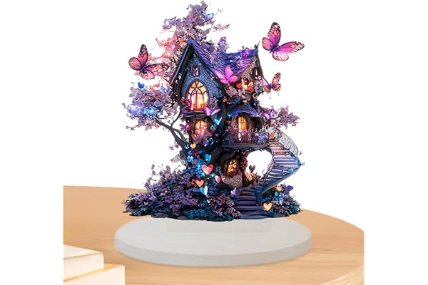 Fairy Inredning: Fairy Tale Dream Flat Butterfly House, nyckfull dekorativ bit | Bordscentrum, Julprydnad, Fantasy Skrivbordsskylt, Dekoration
