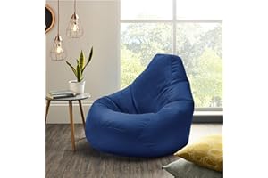 Beautiful Beanbags Adult Highback Beanbag Large Bean Bag Chair for Indoor and Outdoor Use - Water Resistant- Perfect Lounge or Gaming Chair - Home or Garden Bean Bag - Manufactured in UK (Blue)